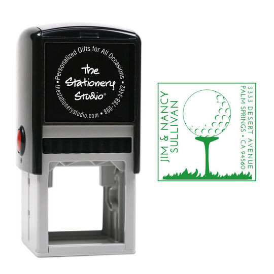 Golf Ball Address Self-Inking Stamp